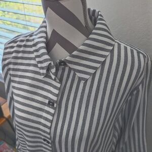 Fun Black & White Striped Soft Surroundings Shirt